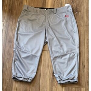 Under Armour Elastic Cuffed Softball Pants Women's Size XL Gray